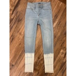 EUC Old Navy Light Blue Ballerina Jeggings Dip  Dye Jeans Girls Size 14